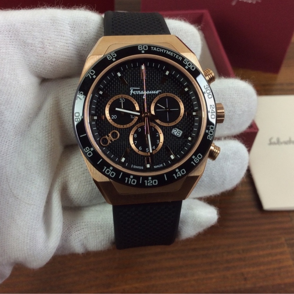 FERRAGAMO SLX Chronograph Watch rose gold NIB SFHR00320 - Picture 15 of 16